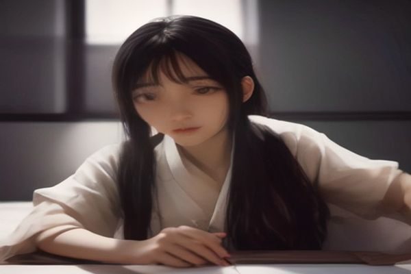 插画师小鹿在汤不热发布作品后获得全球粉丝关注，展示她的赛博朋克风格数字插画作品，蓝紫色调霓虹光效